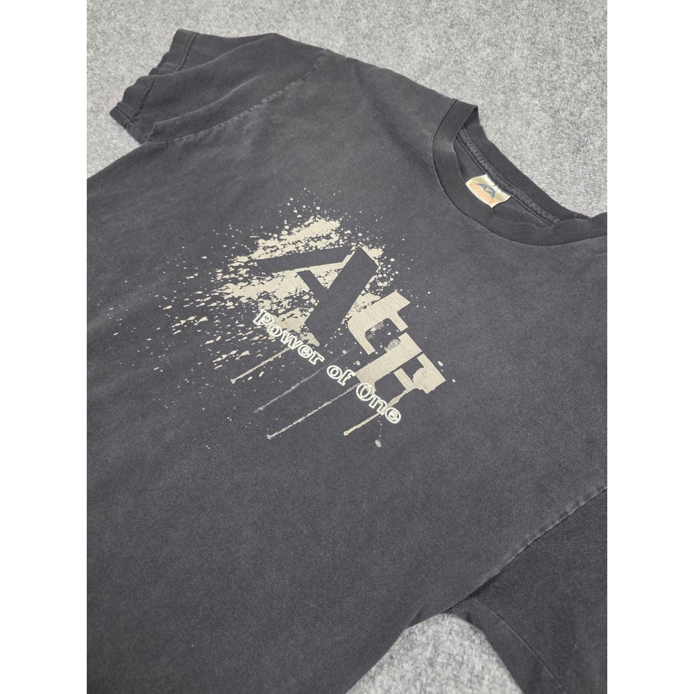Vintage ATF Power of‎ One Tour T-Shirt Mens L Black Graphic 03-04 Y2K